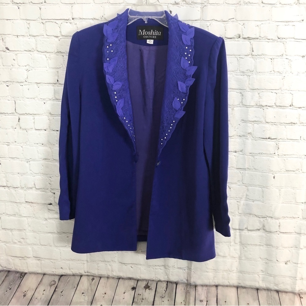 Moshita Royal Blue Straight Suit Jacket size 14 - Picture 2 of 8
